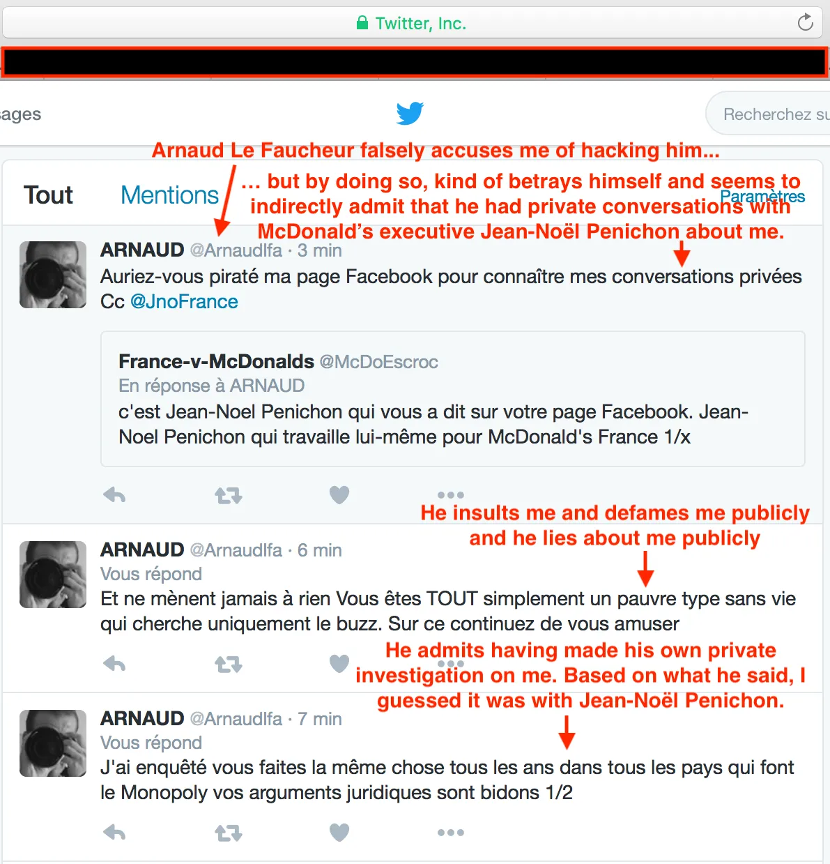 Le Faucheur falsely accuses me of hacking